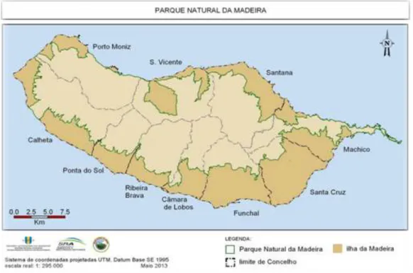 Figura 13 Delineamento do Parque Natural da Madeira