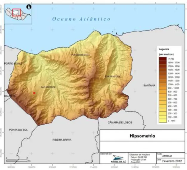 Mapa 5 Carta Hipsométrica do Concelho de São Vicente 