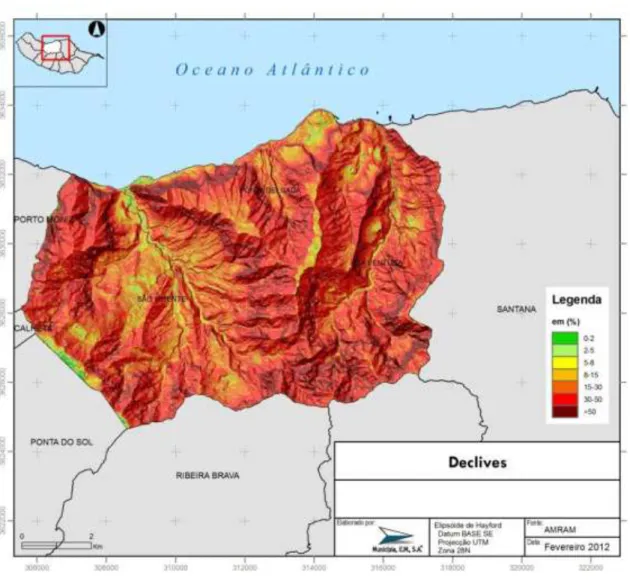 Mapa 6 Carta de Declives do Concelho de São Vicente