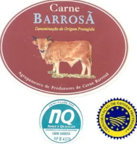 Figura 2:10 Algumas marcas associadas à produção e comercialização da carne Barrosã-DOP 