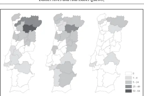 Figure 4. Distribution of literary representations of wolves throughout time (main time of the narrative) by NUTS 3 municipality: Tn1, before 1940; Tn2, between 1940 and 1979; Tn3, after 1980.