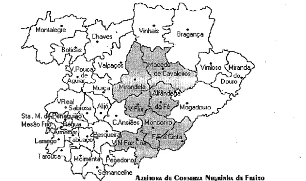 Figura 8- Área geográfica do Concelho de Trás-os-Montes onde se recolheram as amostras de azeitona  (Fonte: ec.europa.eu/agriculture/quality/door/documentDisplay)
