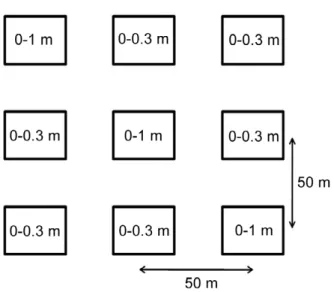 Figure  2  –  Sampling  design  for  soil  carbon  and  bulk  density  determinations