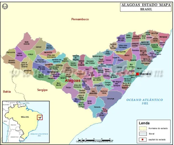 Figura 7. Mapa do Estado de Alagoas - Brasil 