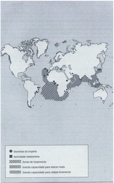 Fig. 2 – O império marítimo e terrestre português em 1575 53