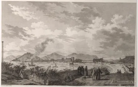 Figura 13 – Panorama da Cidade de Macau, da Expedição Francesa, 1787    [Fonte: Altas du Voyage de la Perouse, Paris, 1797] 