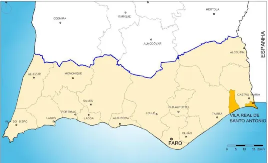Figura 2: Localização do Concelho de Vila Real de Santo António na Região do Algarve 