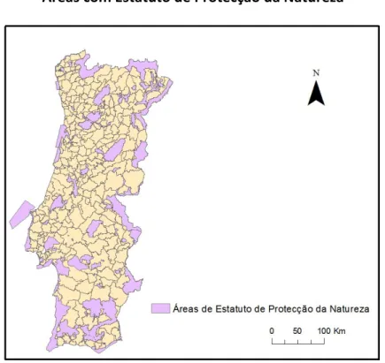 Figura 9: Localização das Áreas com Estatuto de Protecção da Natureza.