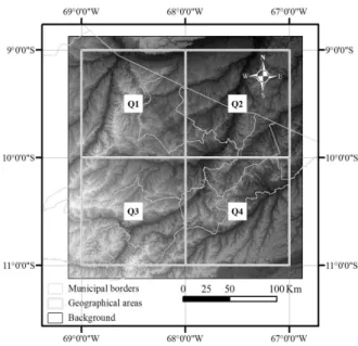 Figure 1 – The study area was divided into four geographical areas or quadrants (Q1, Q2, Q3, and Q4)