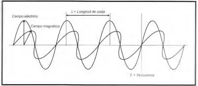 Figura 2.1  – Esquema de uma onda electromagnética (CHUVI ECO, E. (1996, p. 47)). 