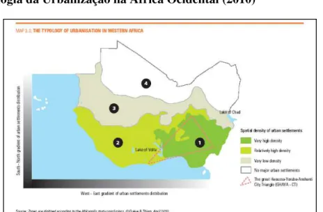 Fig. 3: Tipologia da Urbanização na África Ocidental (2010) 