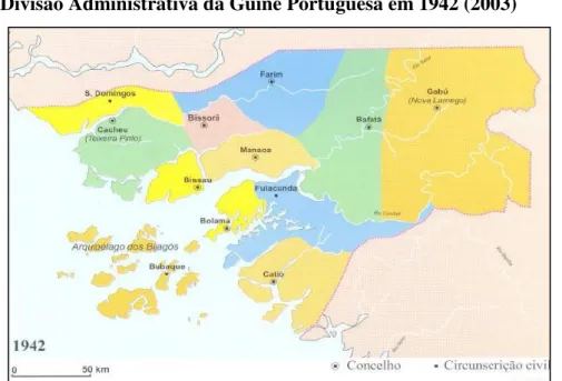 Fig. 11- Divisão Administrativa da Guiné Portuguesa em 1942 (2003)  