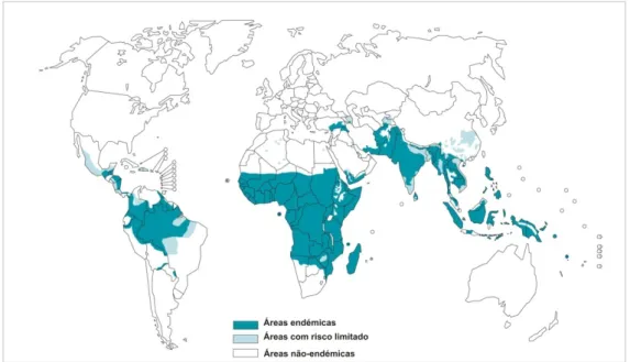 Figura 3.1 – Distribuição de malária endémica, em 2006 