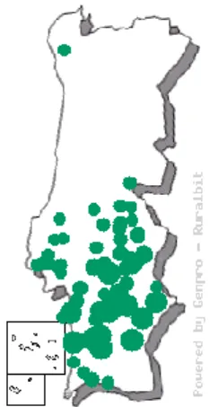 Figura  3  –  Distribuição  geográfica  dos  principais  criadores  da  raça  suína  Alentejana  (SPREGA, 2017)
