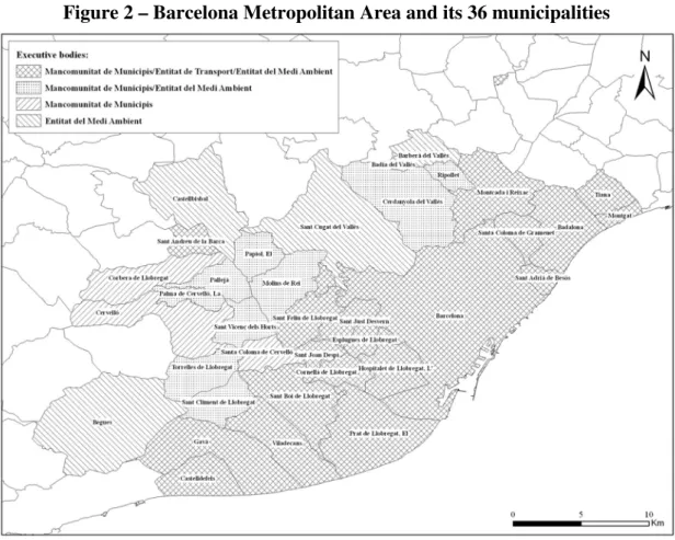 Figure 2 – Barcelona Metropolitan Area and its 36 municipalities 