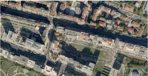 Figure 5. Shadowing effect in a dense urban area, located in Lisbon city 