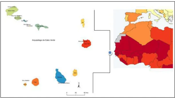 Fig. 4 - Localização geográfica de Cabo Verde (Cabral, 2012) 