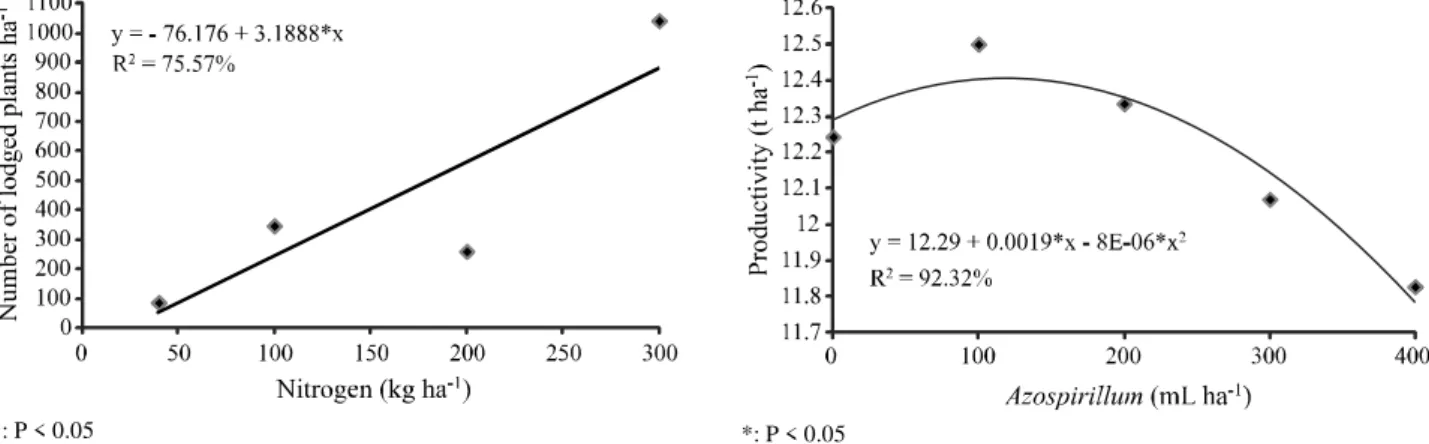 Figure 2 - Productive performance of maize plants for doses of Azospirillum with the application of 40 kg nitrogen ha -1