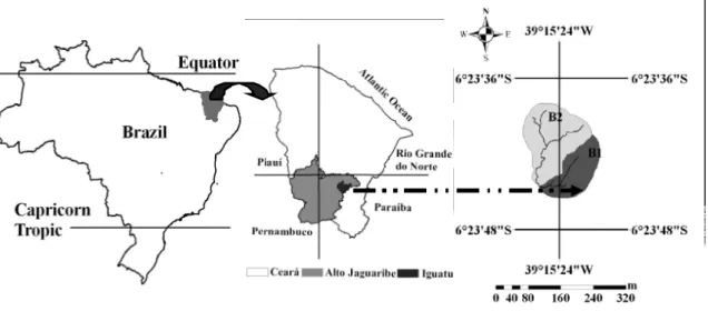 Figure 1 - Location of the small watersheds in the state of Ceará, Brazil