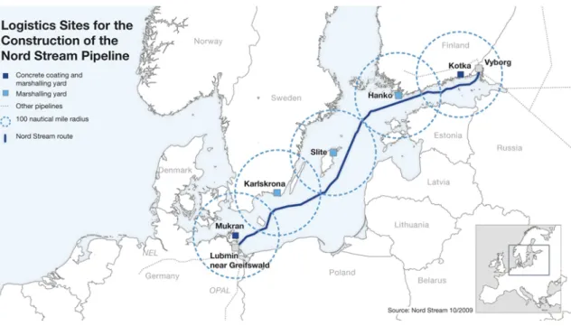 Figura 7. Localização do Nord Stream Pipeline (Nord Stream, 2011) 