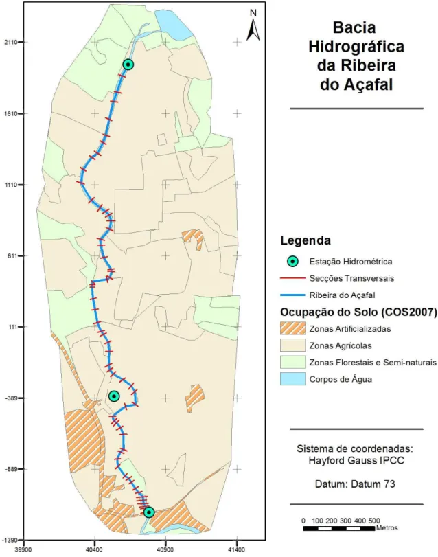 Figura 3.6 – COS2007 da Bacia Hidrográfica da Ribeira do Açafal. 
