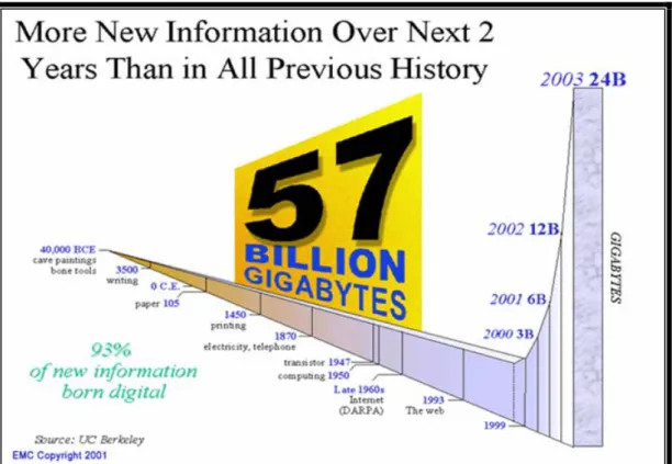 Figura 15 – Evolução do registro de informações ao longo da história  (destaque para o efeito gerado pelo surgimento da Internet 88 ) 