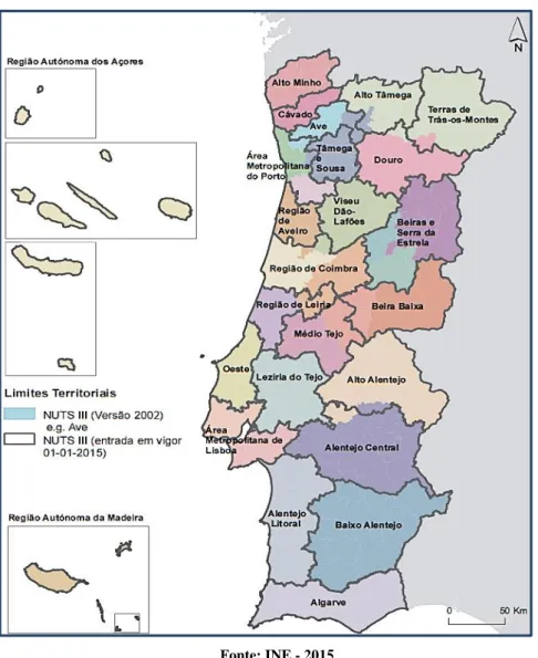 Figura 1 – NUTS 2013: as novas unidades territoriais para fins estatísticos
