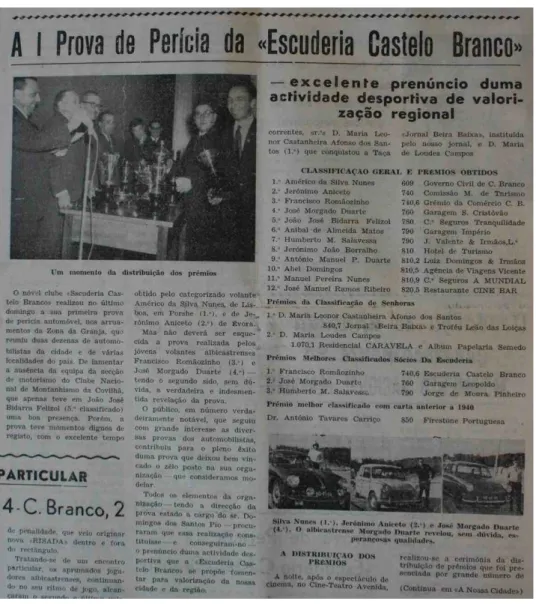 Figura 18 — Notícia sobre a I Perícia Automóvel de Castelo Branco. 19