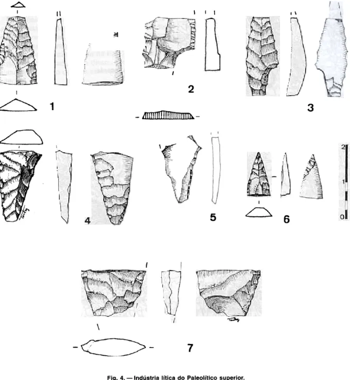 Fig.  4.  -Indústria  lítica  do  Paleolítico  superior.