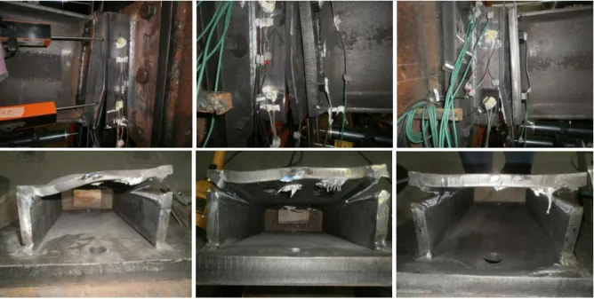 Figure 11 - Fillet weld failure for channels A-11 (left), A-14 (middle) and A-16 (right)