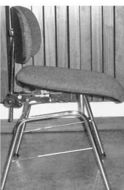 Figura 4: Cadeira ergonómica com o assento elevado na zona posterior. 
