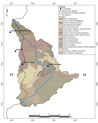 Figura 7: Mapa geológico da bacia hidrográfica do  rio Águeda