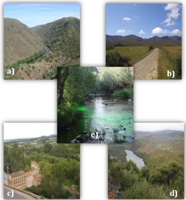 Figura  14:  a)  Montanhas  do  rio Águeda;  b)  Sopé da  serra;  c)  Planície  de  Ciudad  Rodrigo; 