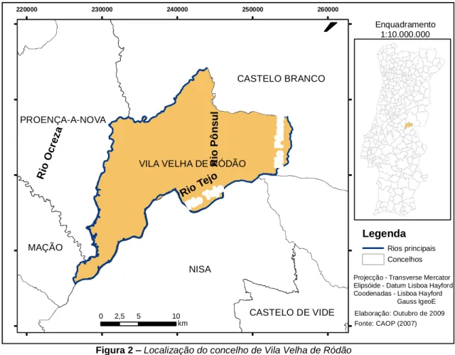 Figura 2 Localização do concelho de Vila Velha de Ródão