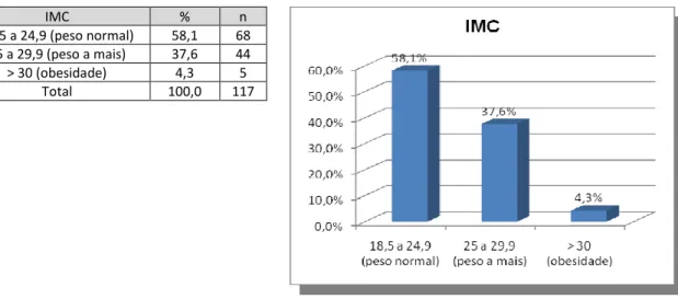 Gráfico 4 – Representação gráfica do IMC da amostra 