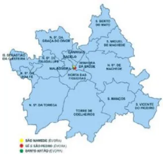 Figura 3 – Mapa de freguesias de Évora        Fonte: INE, Censos 2001