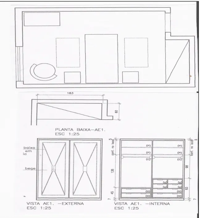 Figura 2: planta baixa de um armário para quarto. 
