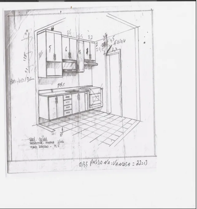 Figura 4: desenho de um armário projetado para cozinha. 