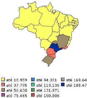 Figura 1: Quantidade de Acidentes de Trabalho em 2006 