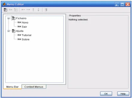 Fig. 15 – Edição do menu principal 