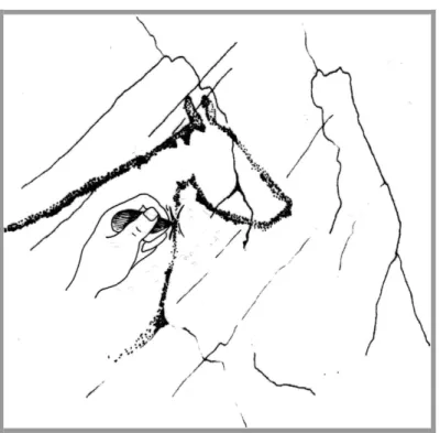 Fig. 3.4 – Execução da Técnica de Percussão Directa  (Desenho da autora) 