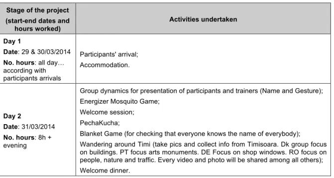 Fig. 1 – Activities undertaken during the e-skills IP  Stage of the project 