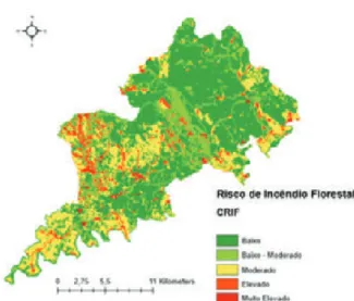 Fig. 6 - Mapa do risco de erosão hídrica no concelho de Pampilhosa  da Serra