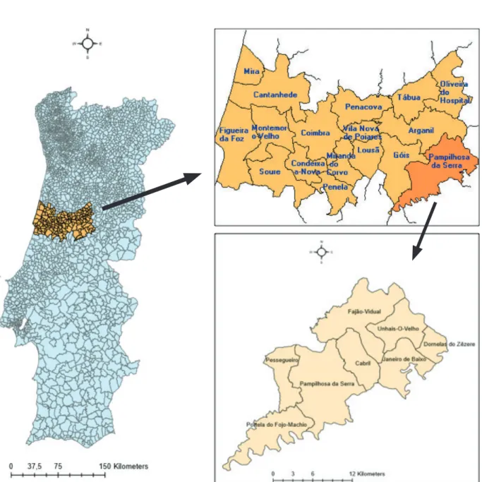 Fig. 1 - Enquadramento geográfico do concelho de Pampilhosa da Serra