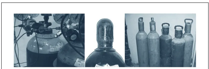 Figura 1: Cilindros de gás em situação real de uso.