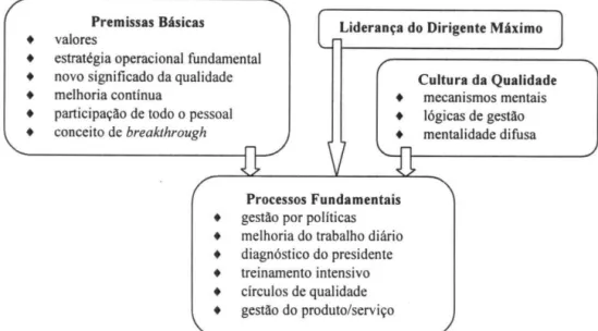 Figura 6- Pré-Requisitos das Organizações para a GQT (Galgano-1993)  Enquanto que  as  grandes empresas dispõem de  mais 