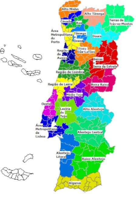 Figura 3 Mapa das Entidades Intermunicipais em Portugal 