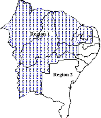 Figure 2.  Regionalization of the ETP for the Northeast-Brazil region