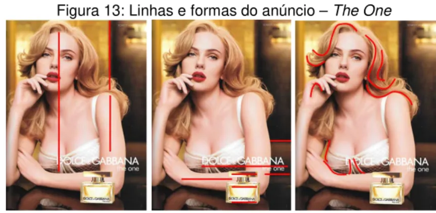 Figura 13: Linhas e formas do anúncio – The One  