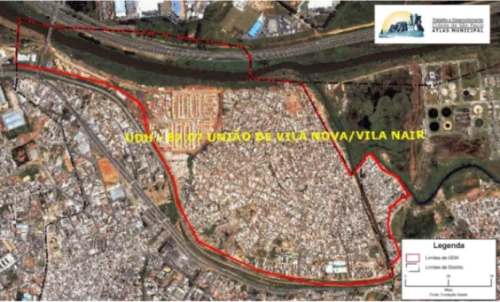 Figura 3.1 – Imagem aérea do bairro União de Vila Nova/Vila Nair, 2000. 